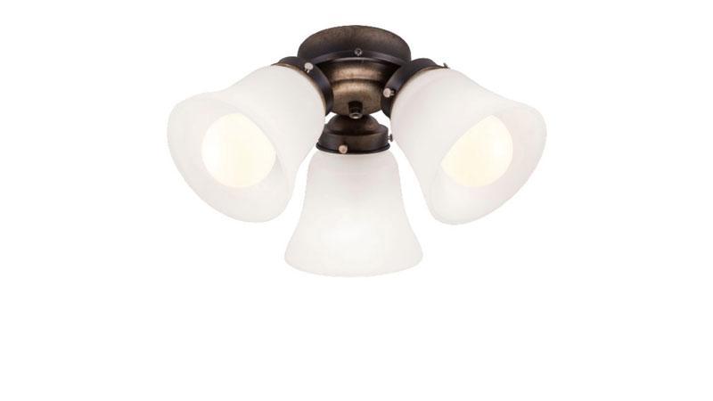 3-Light French Beige White Glass LED Wind River