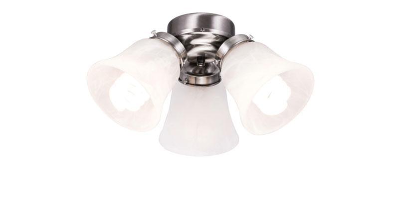 3-Light Nickel White Glass LED Wind River