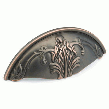 4 3/4 Inch (3 Inch c-c) Corinthian Cup Pull (Michelangelo Bronze Finish) SCHAUB