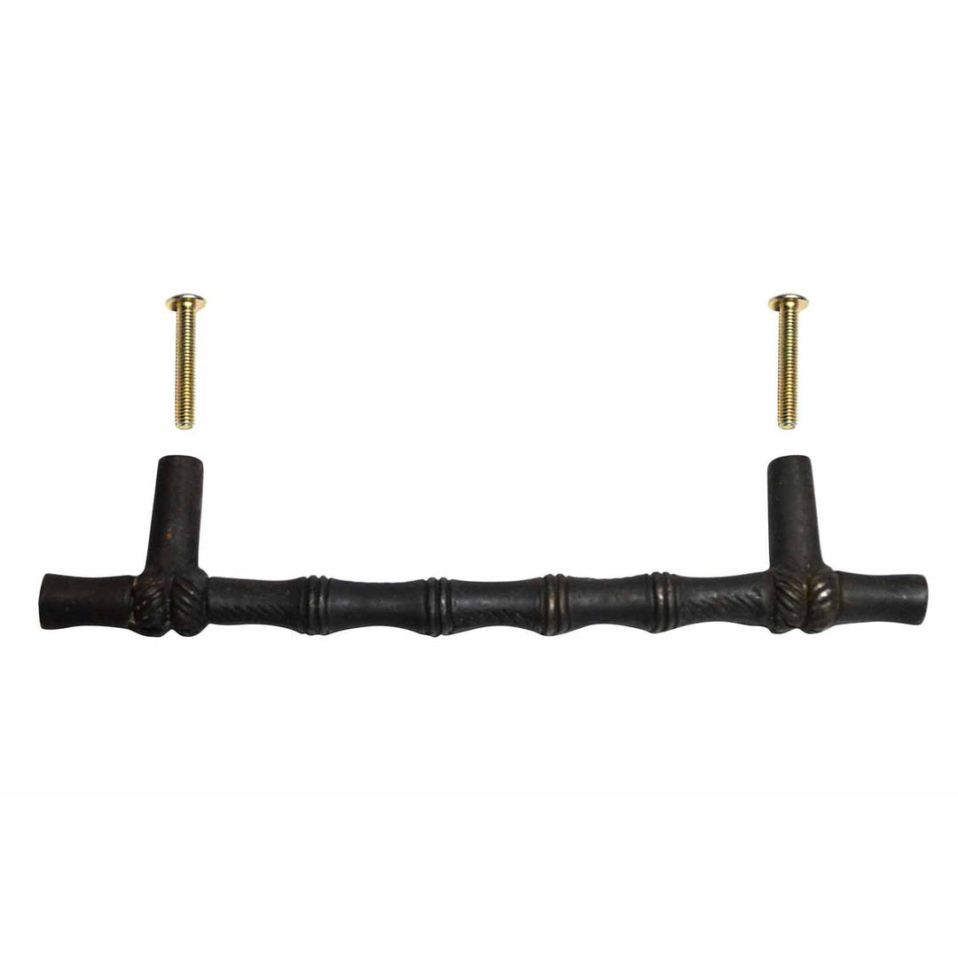 6 Inch Overall (4 1/2 Inch c-c) Japanese Bamboo Pull (Black Bronze Finish) COPPER MOUNTAIN HARDWARE