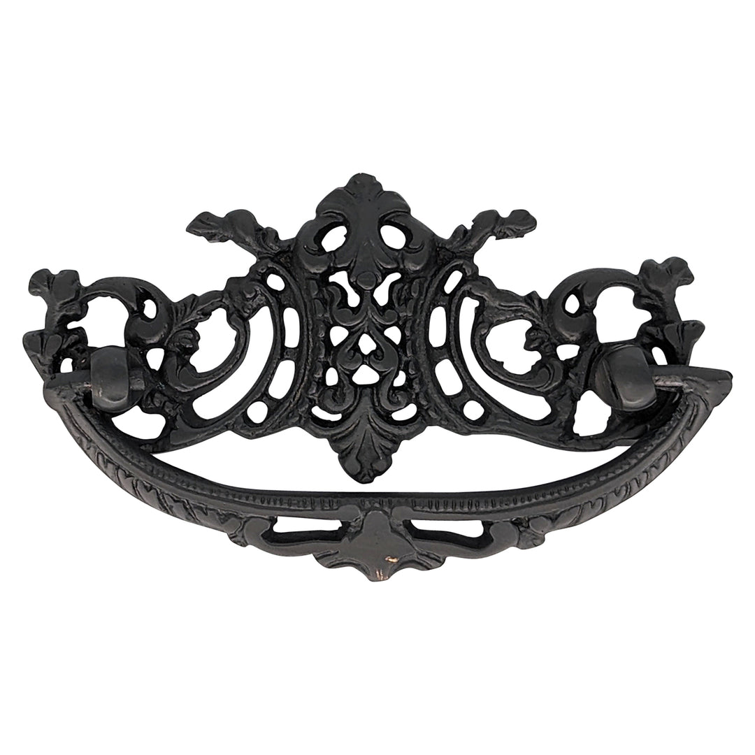 4 Inch Solid Brass Ornate Baroque / Rococo Bail Pull (Black Bronze Finish) COPPER MOUNTAIN HARDWARE