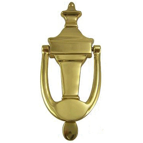 COPPER MOUNTAIN HARDWARE 6 3/4 Inch (5 Inch c-c) Solid Brass Traditional Door Knocker