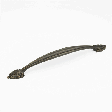 18 5/8 Inch (15 Inch c-c) Corinthian Cabinet Pull (Ancient Bronze Finish) SCHAUB