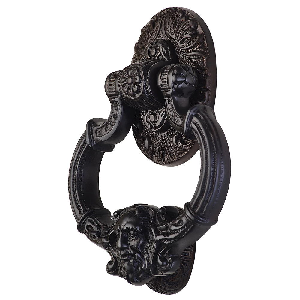 7 Inch (3 3/8 Inch c-c) Neptune Door Knocker in Solid Brass (Black Bronze Finish) COPPER MOUNTAIN HARDWARE