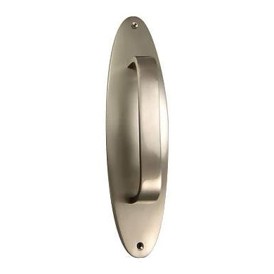 11 Inch Traditional Oval Style Door Pull & Plate (Satin Nickel Finish) COPPER MOUNTAIN HARDWARE
