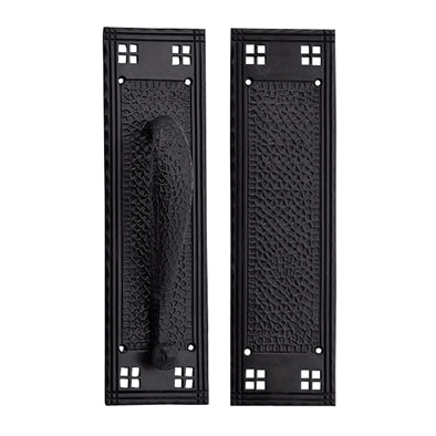 12 Inch Craftsman Style Push and Pull Plate Set (Black Bronze Finish) COPPER MOUNTAIN HARDWARE