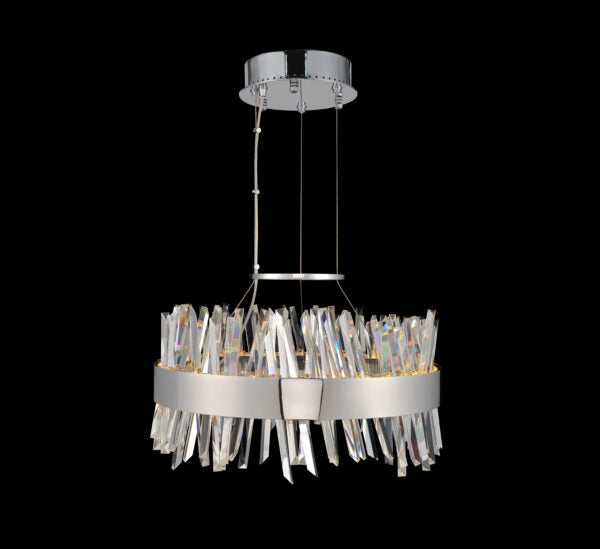 Glacier 20 Inch LED Round Pendant Chrome Allegri