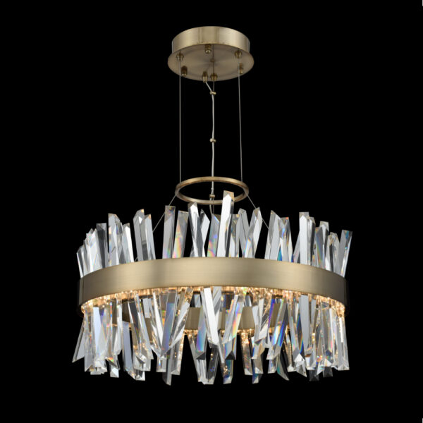 Glacier 25 Inch LED Round Pendant Brushed Champagne Gold Allegri