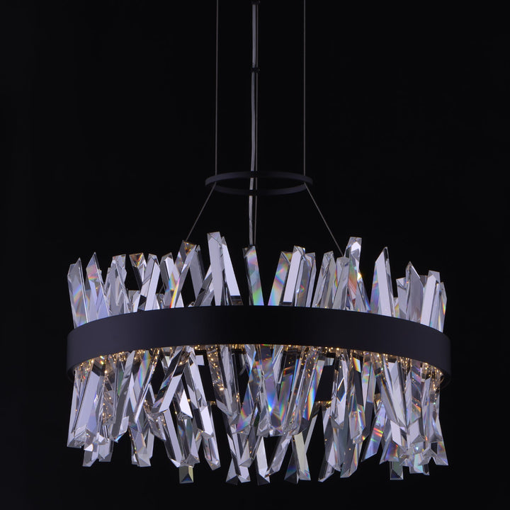 Glacier 25 in LED Round Pendant Matte Black Allegri