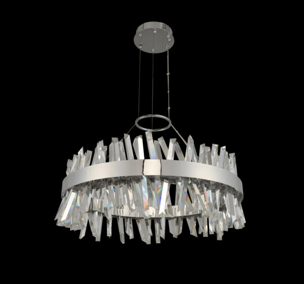 Glacier 32 Inch Round LED Pendant Chrome Allegri