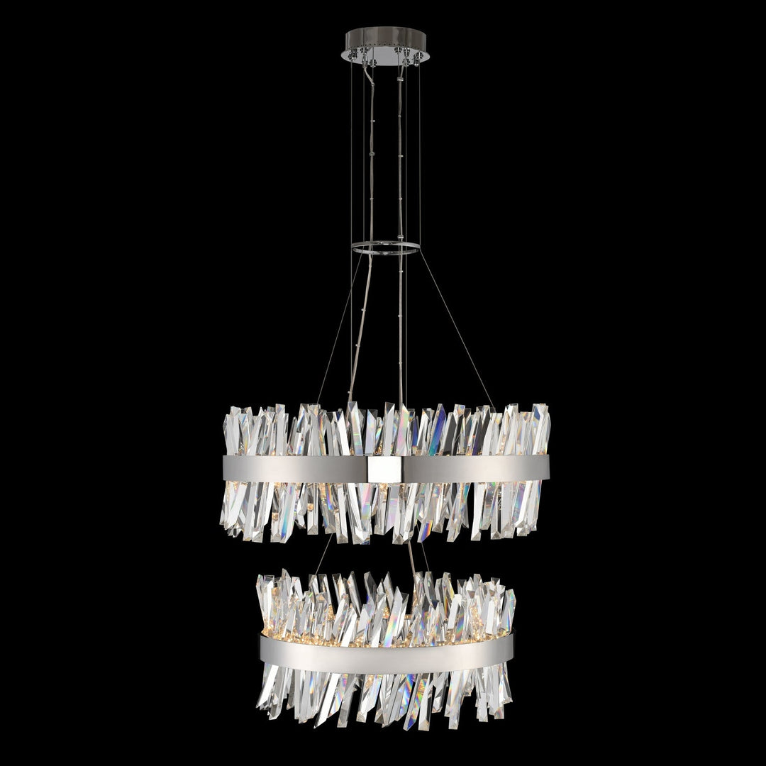 Glacier 25 + 32 Inch 2 Tier LED Round Pendant Chrome Allegri