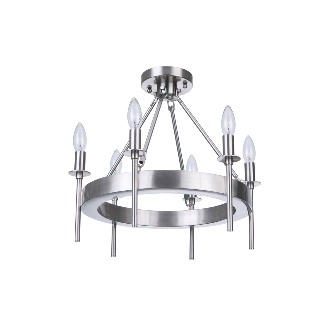 Larrson 6 Light Semi Flush in Brushed Polished Nickel CRAFTMADE