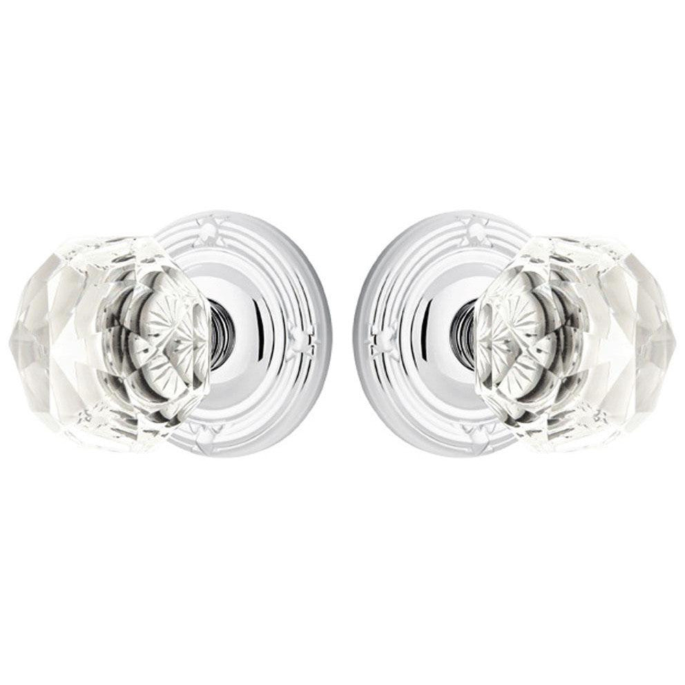 Emtek Diamond Crystal Door Knob Set With Ribbon & Reed Rosette (Several Finish Options) EMTEK