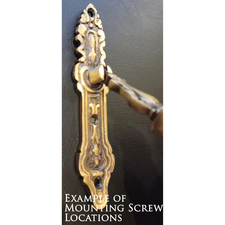 4 Inch Solid Brass Baroque / Rococo Drop Pull (Antique Brass Finish) COPPER MOUNTAIN HARDWARE