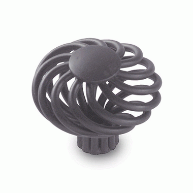 1 1/2" Flat Scroll Black Finish Metal Cabinet Knob COPPER MOUNTAIN HARDWARE