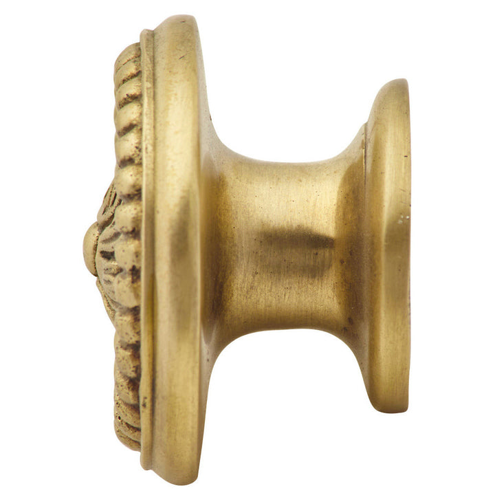 1 1/2 Inch Solid Brass Beaded Cabinet Knob (Antique Brass Finish) COPPER MOUNTAIN HARDWARE