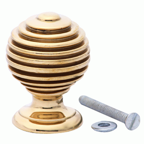 1 1/2 Inch Solid Brass Circular Knob (Lacquered Brass Finish) COPPER MOUNTAIN HARDWARE