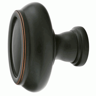 1 1/2 Inch Solid Brass Geometric Oval Cabinet Knob (Oil Rubbed Bronze Finish) EMTEK