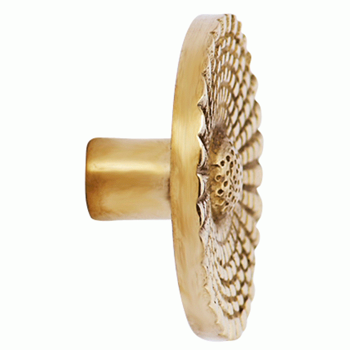 1 1/2 Solid Brass Art Deco Style Round Knob (Lacquered Brass Finish) COPPER MOUNTAIN HARDWARE