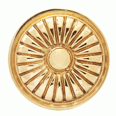 1 1/3 Inch Solid Brass Vintage Fan Knob (Lacquered Brass Finish) COPPER MOUNTAIN HARDWARE