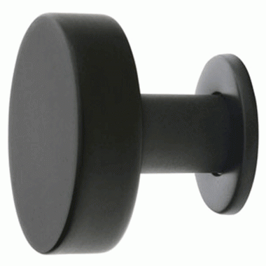 Emtek 1 1/4 Inch Solid Brass Cadet Knob (Flat Black Finish) EMTEK