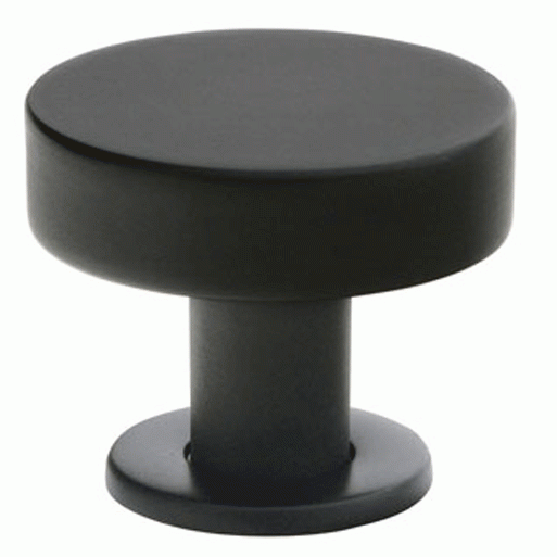 Emtek 1 1/4 Inch Solid Brass Cadet Knob (Flat Black Finish) EMTEK