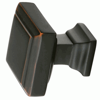 Emtek 1 1/4 Inch Solid Brass Geometric Square Knob (Oil Rubbed Bronze Finish) EMTEK