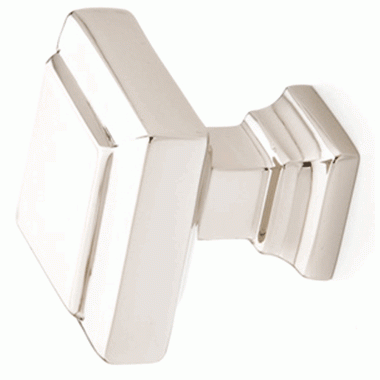 Emtek 1 1/4 Inch Solid Brass Geometric Square Knob (Polished Nickel Finish) EMTEK