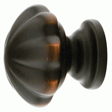 1 1/4 Inch Solid Brass Melon Cabinet Knob (Oil Rubbed Bronze Finish) EMTEK