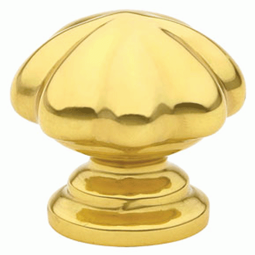 1 1/4 Inch Solid Brass Melon Cabinet Knob (Polished Brass Finish) EMTEK