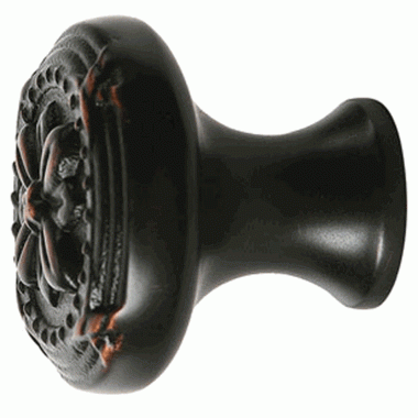 1 1/4 Inch Solid Brass Ribbon & Reed Cabinet Knob (Oil Rubbed Bronze Finish) EMTEK