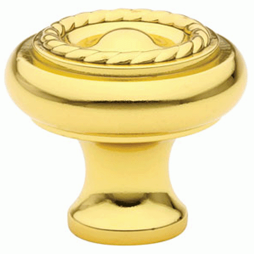 Emtek 1 1/4 Inch Solid Brass Rope Cabinet Knob (Polished Brass Finish) EMTEK