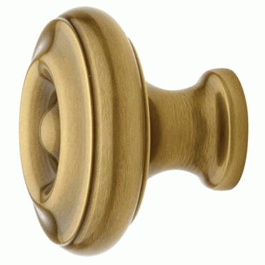 1 1/4 Inch Solid Brass Waverly Cabinet Knob (Antique Brass Finish) EMTEK