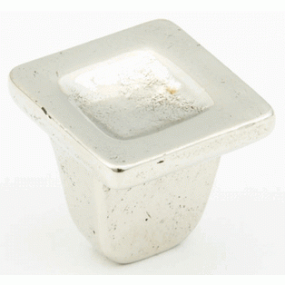 1 1/4 Inch Vinci Square Cabinet Knob (Polished White Bronze Finish) SCHAUB