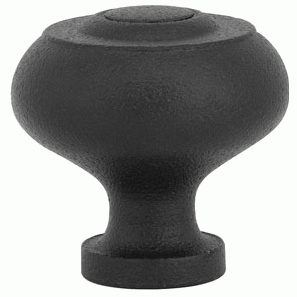 Emtek 1 1/4 Inch Wrought Steel Brittany Knob (Flat Black Finish) EMTEK