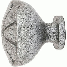 1 1/4 Inch Wrought Steel Petal Knob (Satin Steel Finish) EMTEK