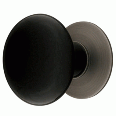 1 3/4 Inch Ebony Porcelain Cabinet Knob (Pewter Finish) EMTEK