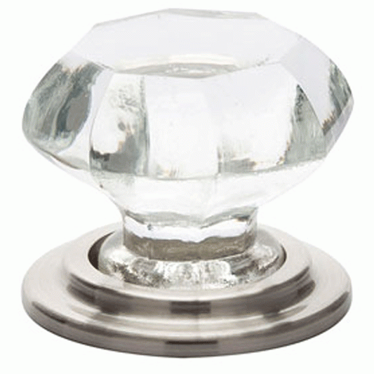 Emtek 86028US15 Old Town Clear Wardrobe Knob (Satin Nickel Finish) EMTEK