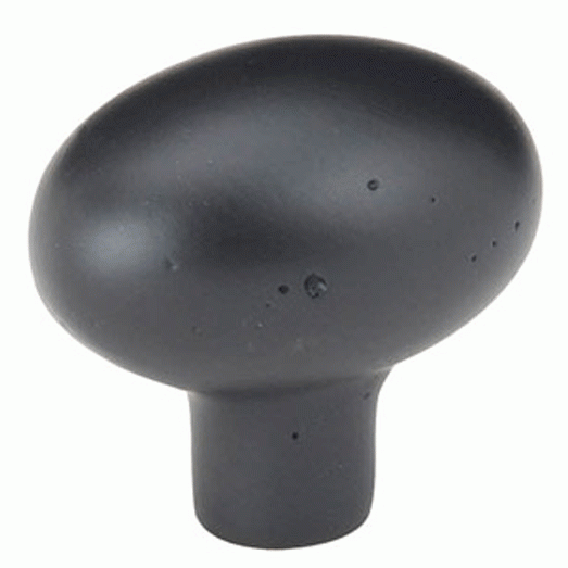 Emtek 1 3/4 Inch Sandcast Bronze Egg Knob (Matte Black Finish) EMTEK