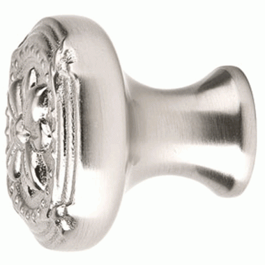 1 3/4 Inch Solid Brass Ribbon & Reed Cabinet Knob (Polished Chrome) EMTEK