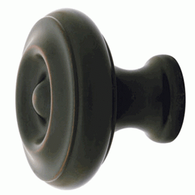 1 3/4 Inch Solid Brass Waverly Cabinet Knob (Oil Rubbed Bronze Finish) EMTEK