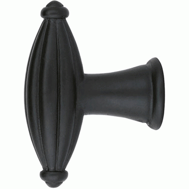 1 3/4 Inch Tuscany Bronze Fluted Finger Knob (Flat Black) EMTEK