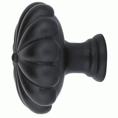 1 3/4 Inch Tuscany Bronze Fluted Round Knob (Flat Black) EMTEK