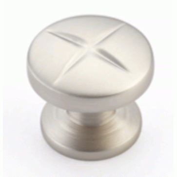 1 3/8 Inch Northport Round Knob (Satin Nickel Finish) SCHAUB