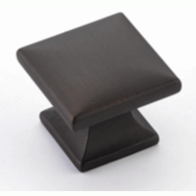 1 3/8 Inch Northport Square Knob (Ancient Bronze Finish) SCHAUB