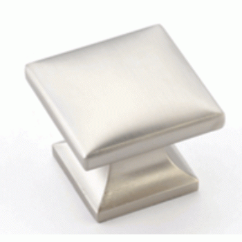 1 3/8 Inch Northport Square Knob (Satin Nickel Finish) SCHAUB