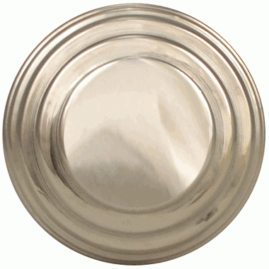 1 3/8 Inch Solid Brass Art Deco Round Knob (Polished Nickel Finish) COPPER MOUNTAIN HARDWARE