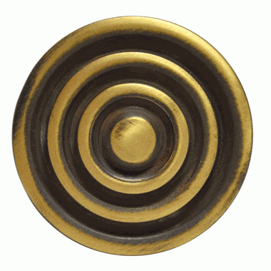 1 3/8 Inch Solid Brass Circle Knob (Antique Brass Finish) COPPER MOUNTAIN HARDWARE