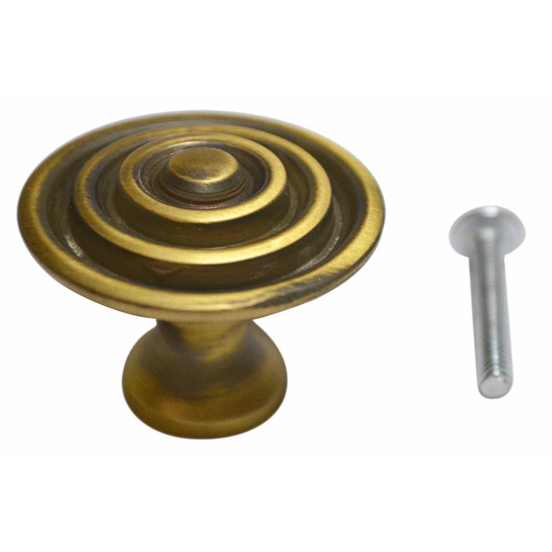 1 1/2 Inch Concentric Circle Cabinet Knob (Several Finishes Available)