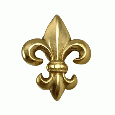 1 5/8 Inch Fleur de Lis Knob (Lacquered Brass Finish) COPPER MOUNTAIN HARDWARE